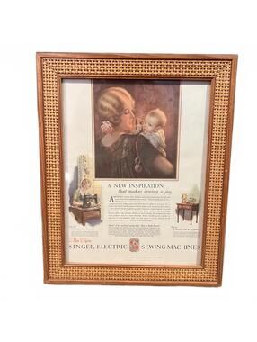 Vintage Singer Electric Sewing Machines Framed Advertisement